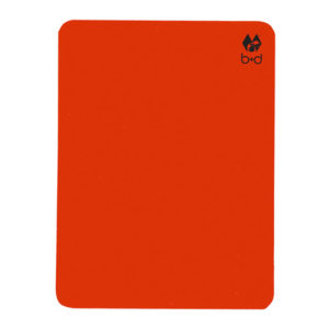Červená rozhodcovská karta b+d