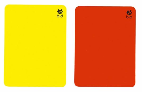 Žltá a červená rozhodcovská karta